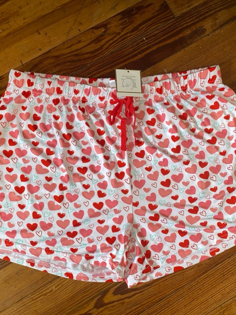 Heart-Print Lounge Shorts - Red & Pink